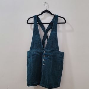 Wild Fable Teal Corduroy Overall/Pinafore Dress with Pockets | Size XL
